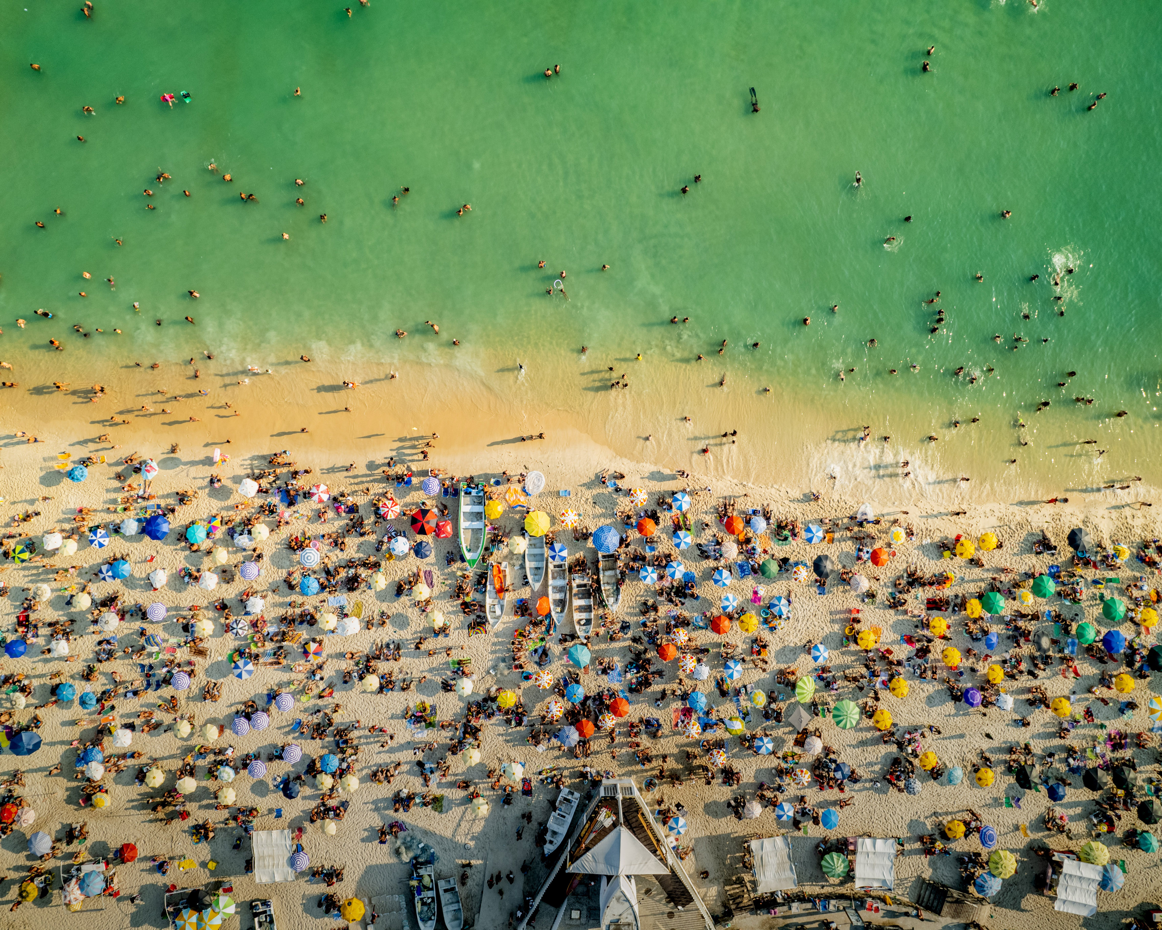 Praia do Pontal, at Recreio dos Bandeirantes in Rio de Janeiro on the first day after the beaches lockdown.
